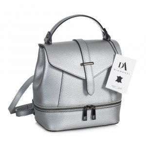 Rucsac dama din piele naturala DiAmanti Enna Argento